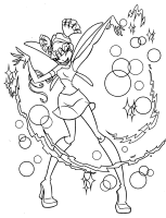 A coloring page of winx club